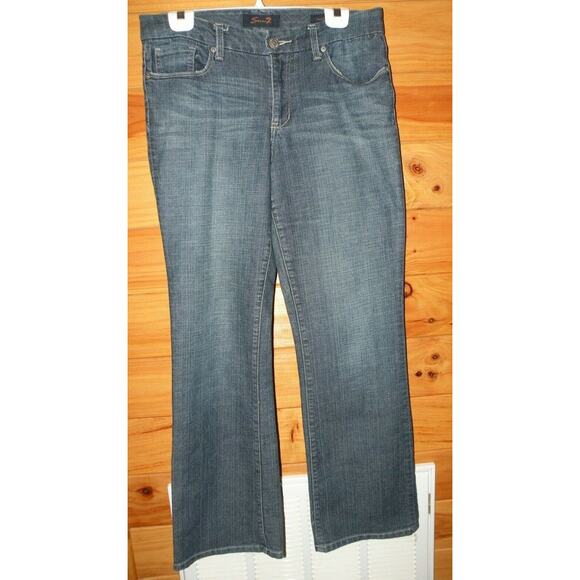 7 FOR ALL MANKIND Women's Boot Cut Jeans Sz 10 Medium Blue Gray Wash - Picture 1 of 6